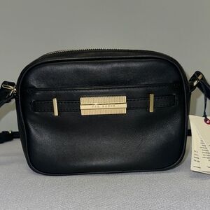 TED BAKER Black Gold Tone Crossbody Camera Bag Purse